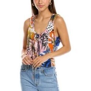 $148 Walter Baker Nicola Top in Floral Wave, XL